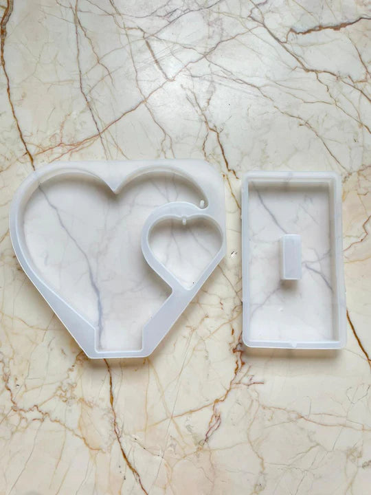 Heart with heart hanging Stand Photo Frame mould