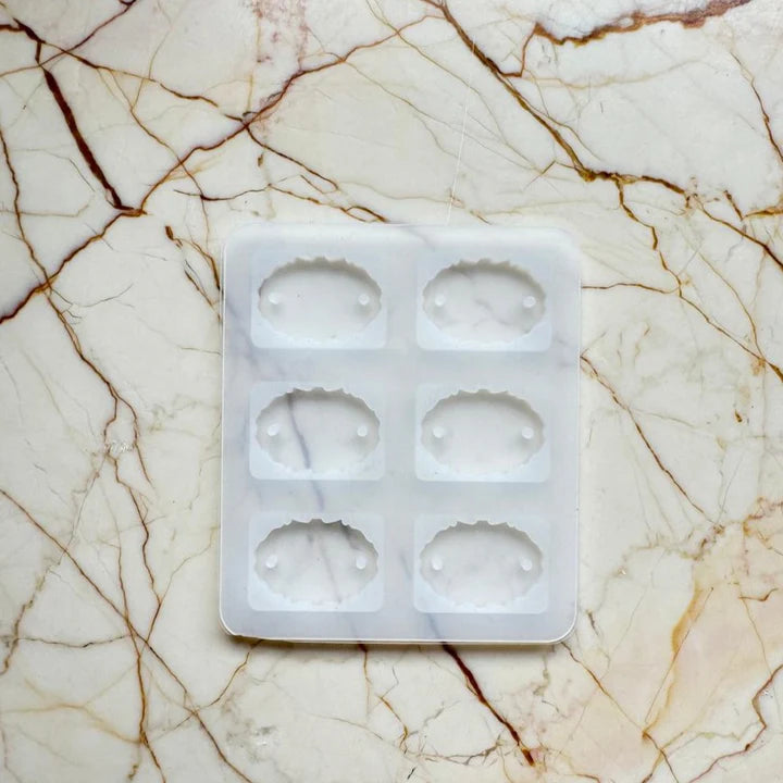 6 cavity Rakhi mould - Oval Agate