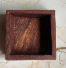 Wooden Bowl for Candles - square