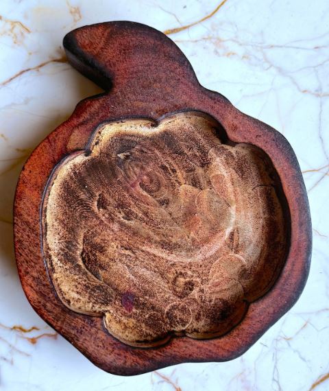 Wooden Bowl for Candles - Pumpkin