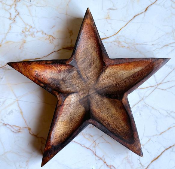 🌟 Wooden Star Candle Bowl - Handcrafted for Warm Ambiance ✨