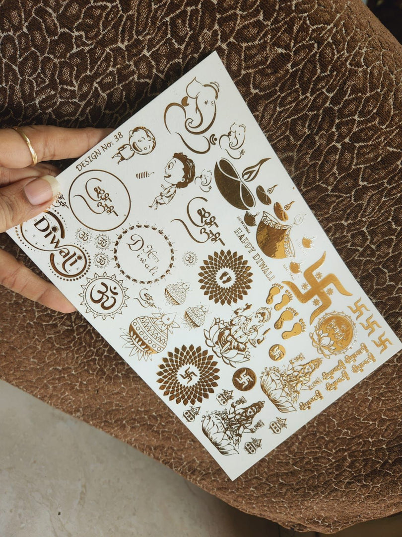 3d Embossed Golden stickersDiwali special [A5 size]