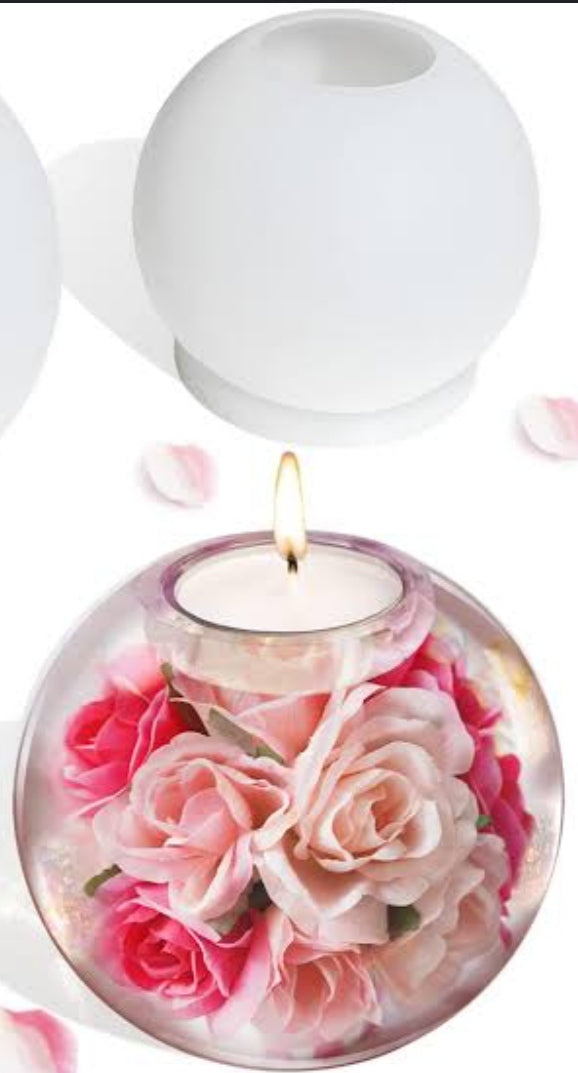 3" Resin Tea light Sphere Candle Holder Mould