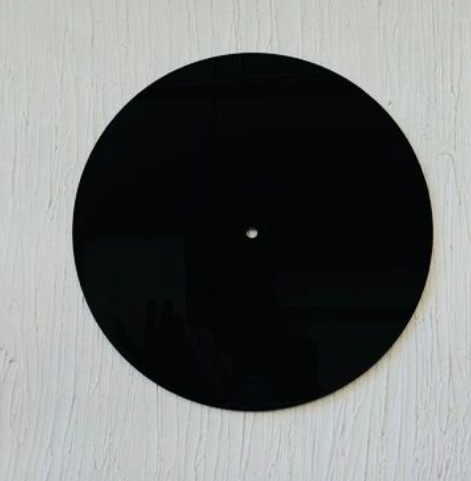 Black Acrylic Clock Base with Hole