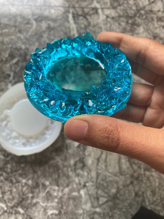 Druzy Tealight Holder Mold – Big Size for Stunning Resin Creations 🕯️✨